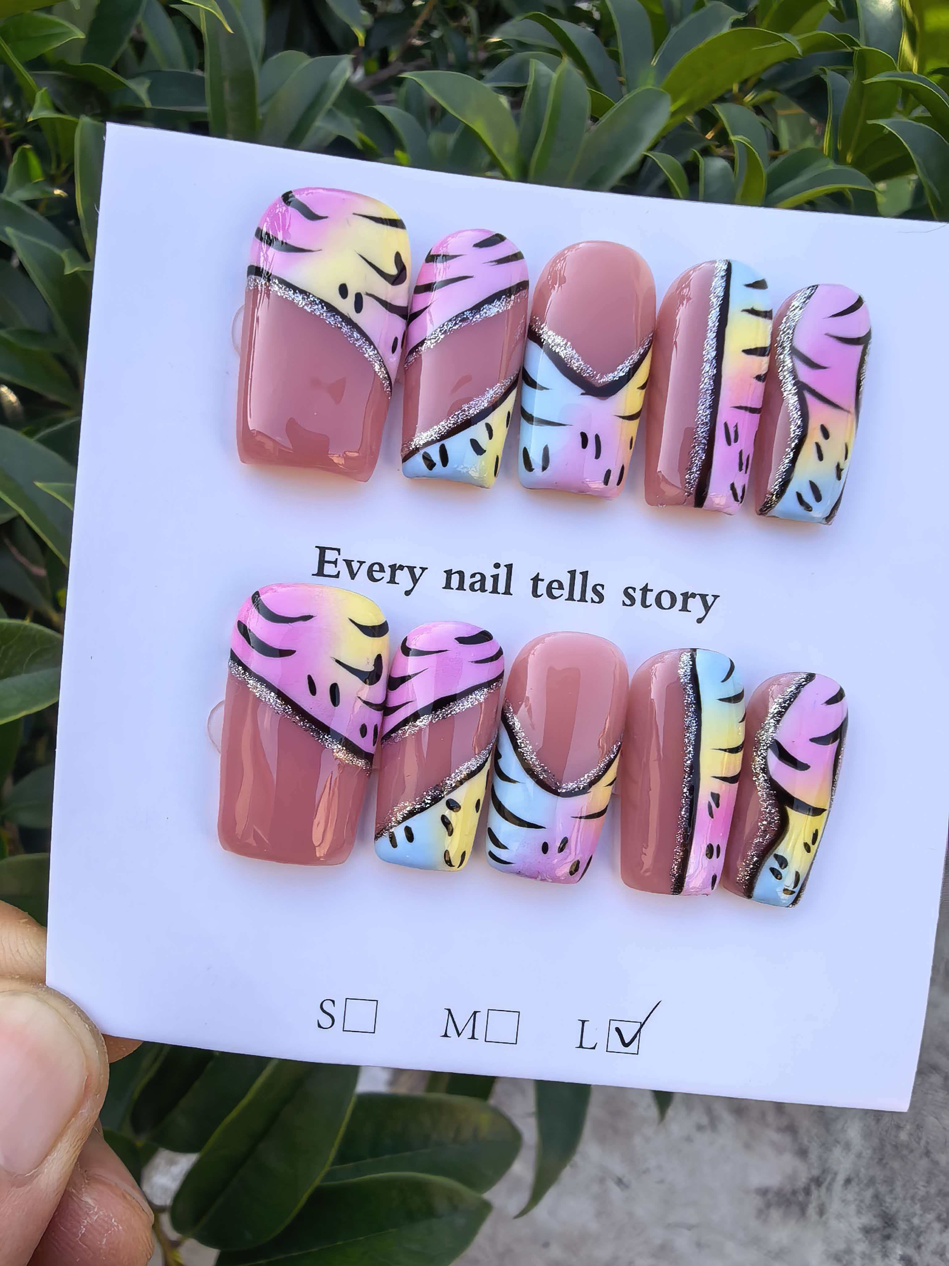 handmade 3d flowers nails